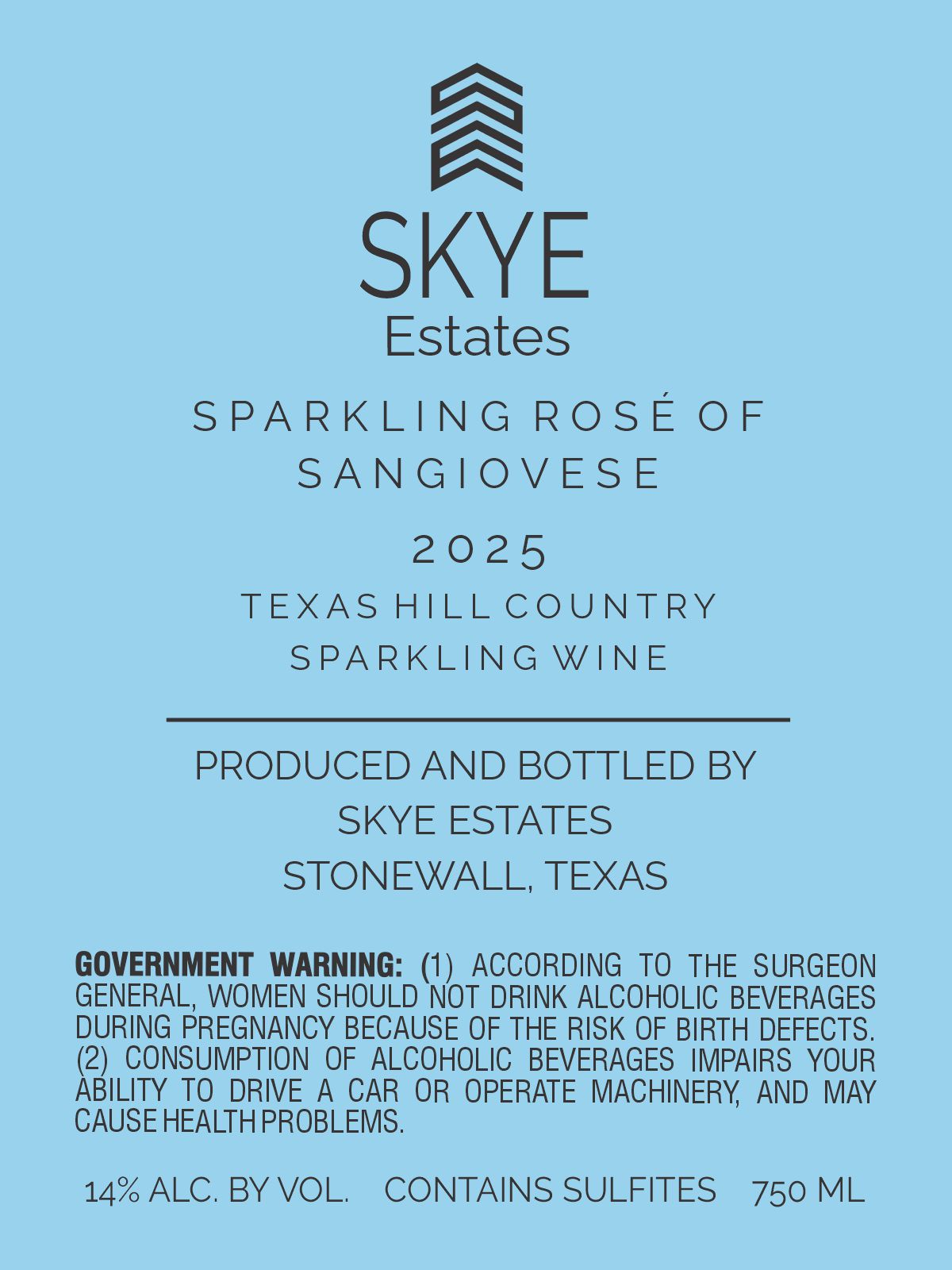TABC label artwork for Sparkling Rosé of Sangiovese