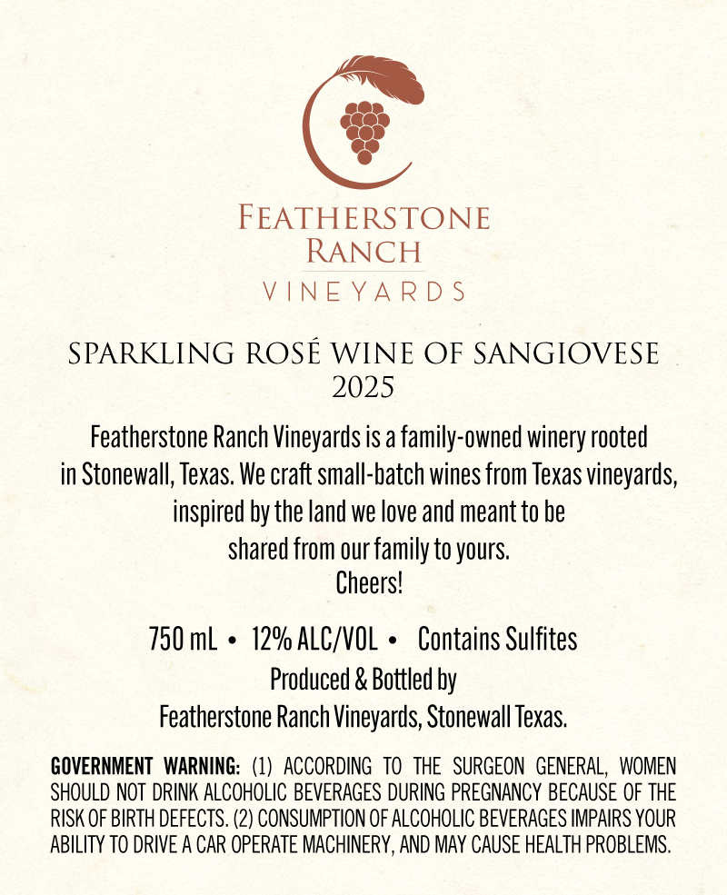 TABC label artwork for Sparkling Rosé Wine Of Sangiovese