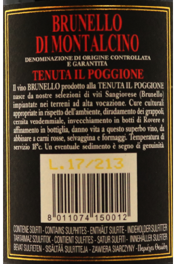 TABC label artwork for IL POGGIONE BRUNELLO DI MONTALCINO
