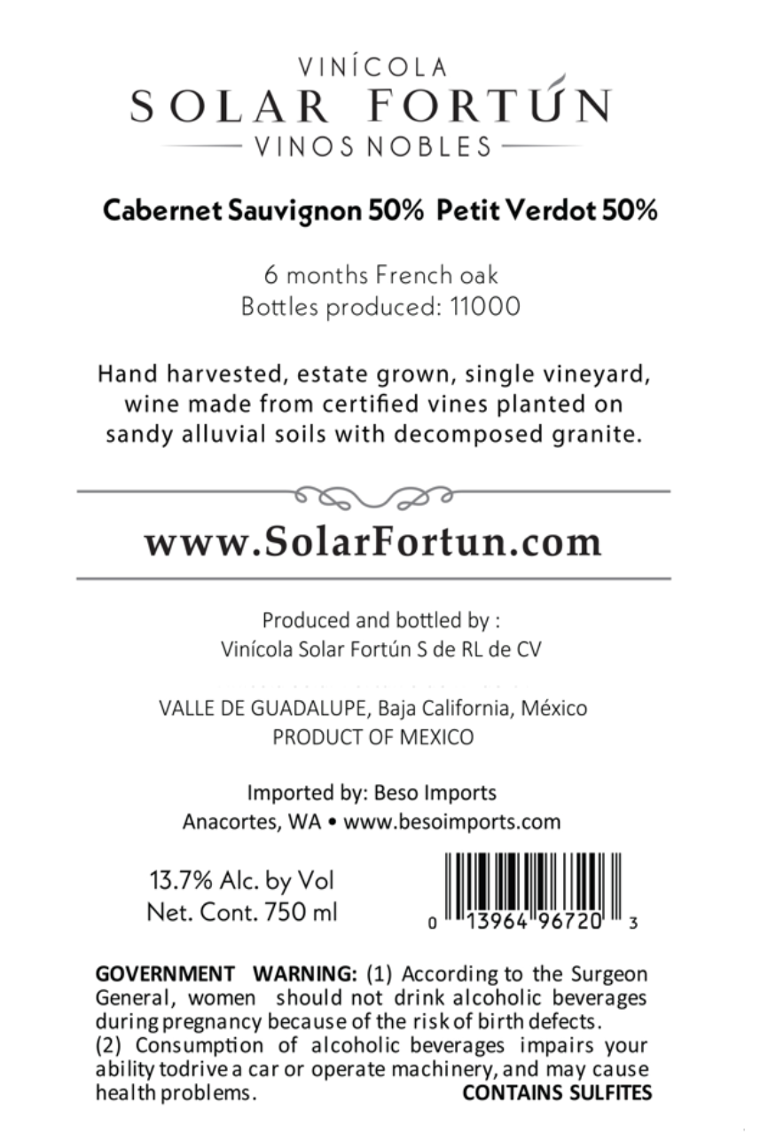 TABC label artwork for Solar Fortun Baya Baya