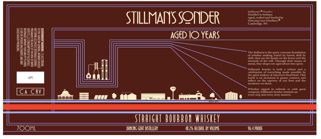 TABC label artwork for Stillman's Sonder 10 Year Straight Bourbon