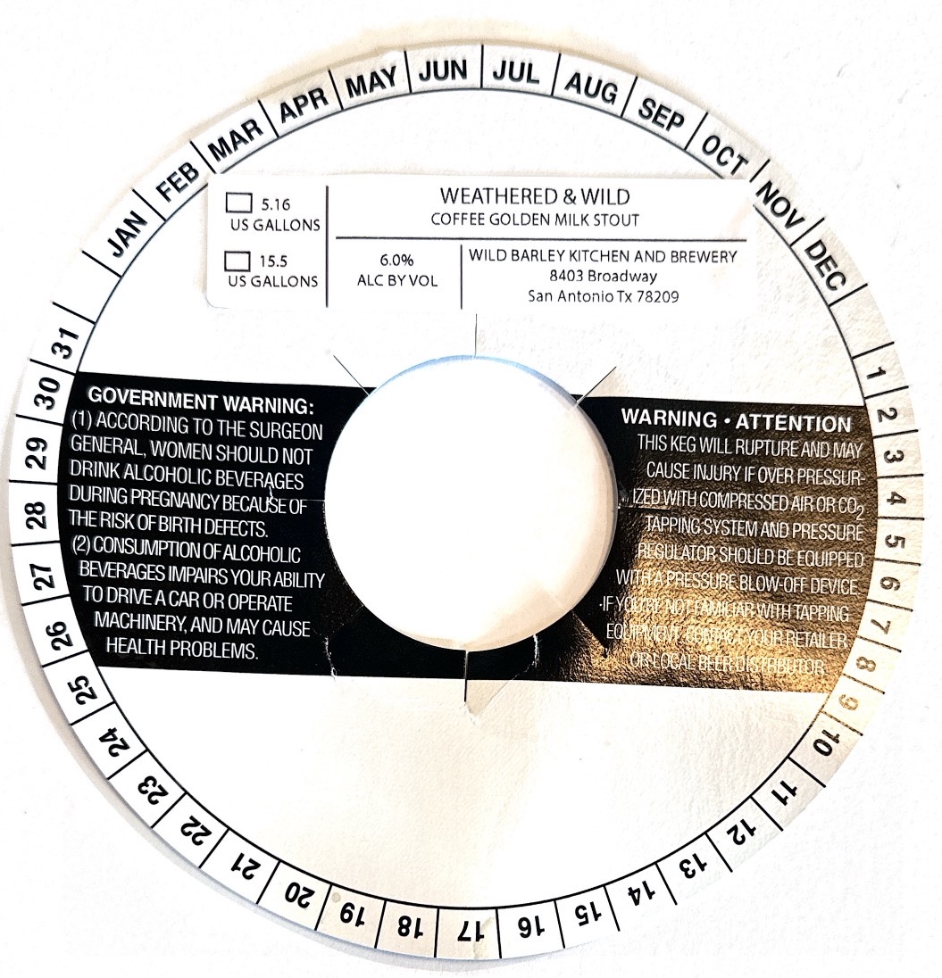 TABC label artwork for Weathered & WIld