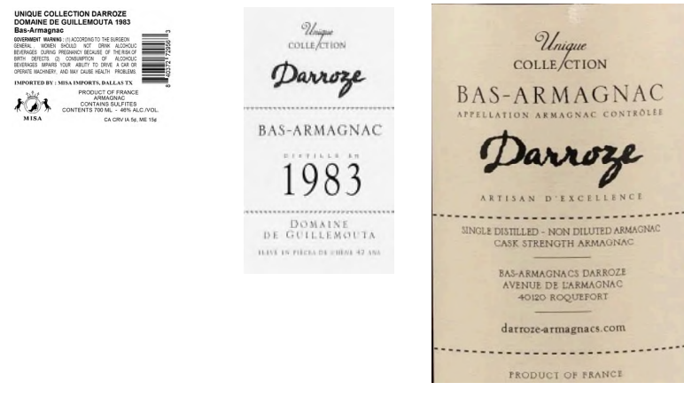 TABC label artwork for UNIQUE COLLECTION DARROZE DOMAINE DE GUILLEMOUTA