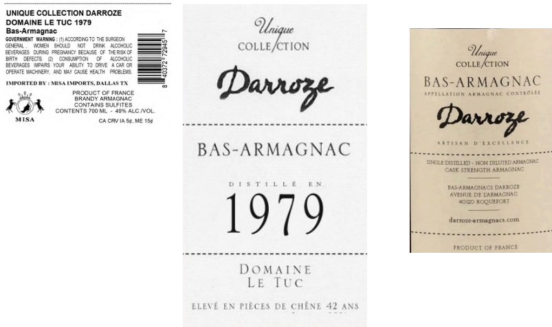 TABC label artwork for UNIQUE COLLECTION DARROZE DOMAINE LE TUC