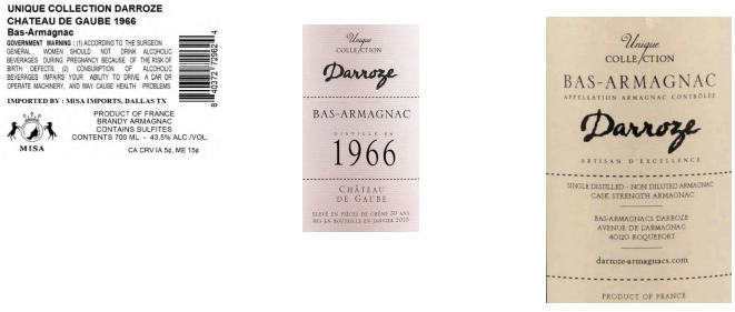 TABC label artwork for UNIQUE COLLECTION DARROZE CHATEAU DE GAUBE