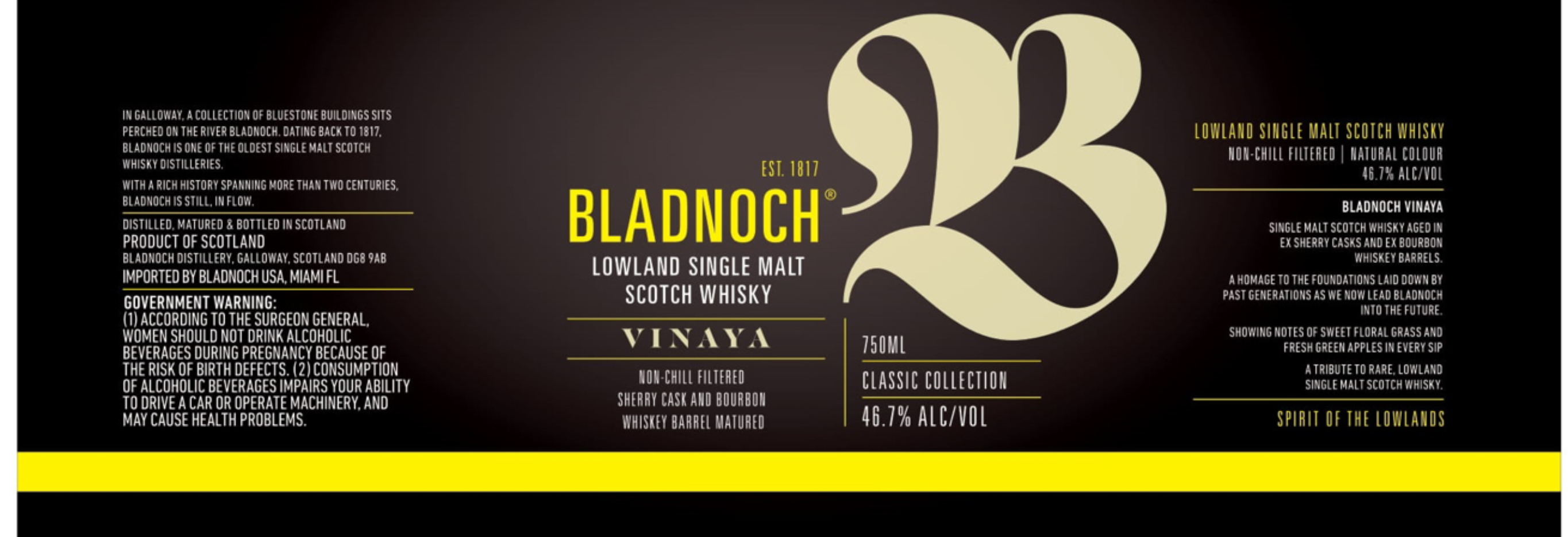 TABC label artwork for BLADNOCH VINAYA WHISKY
