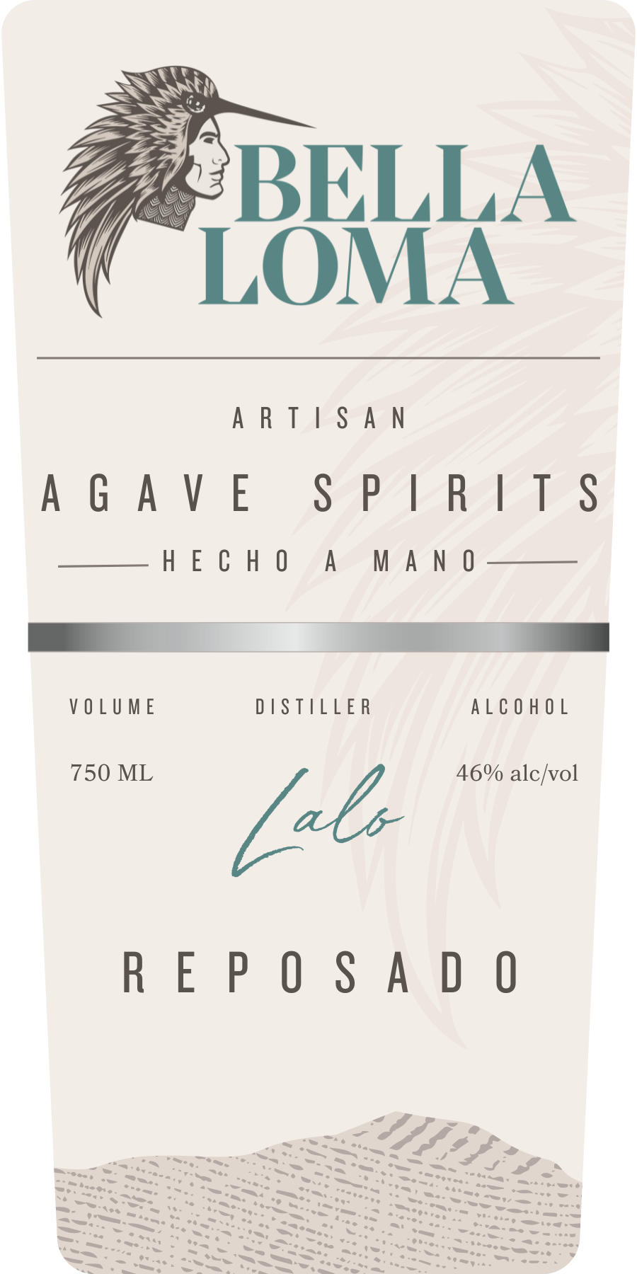 TABC label artwork for Bella Loma Reposado