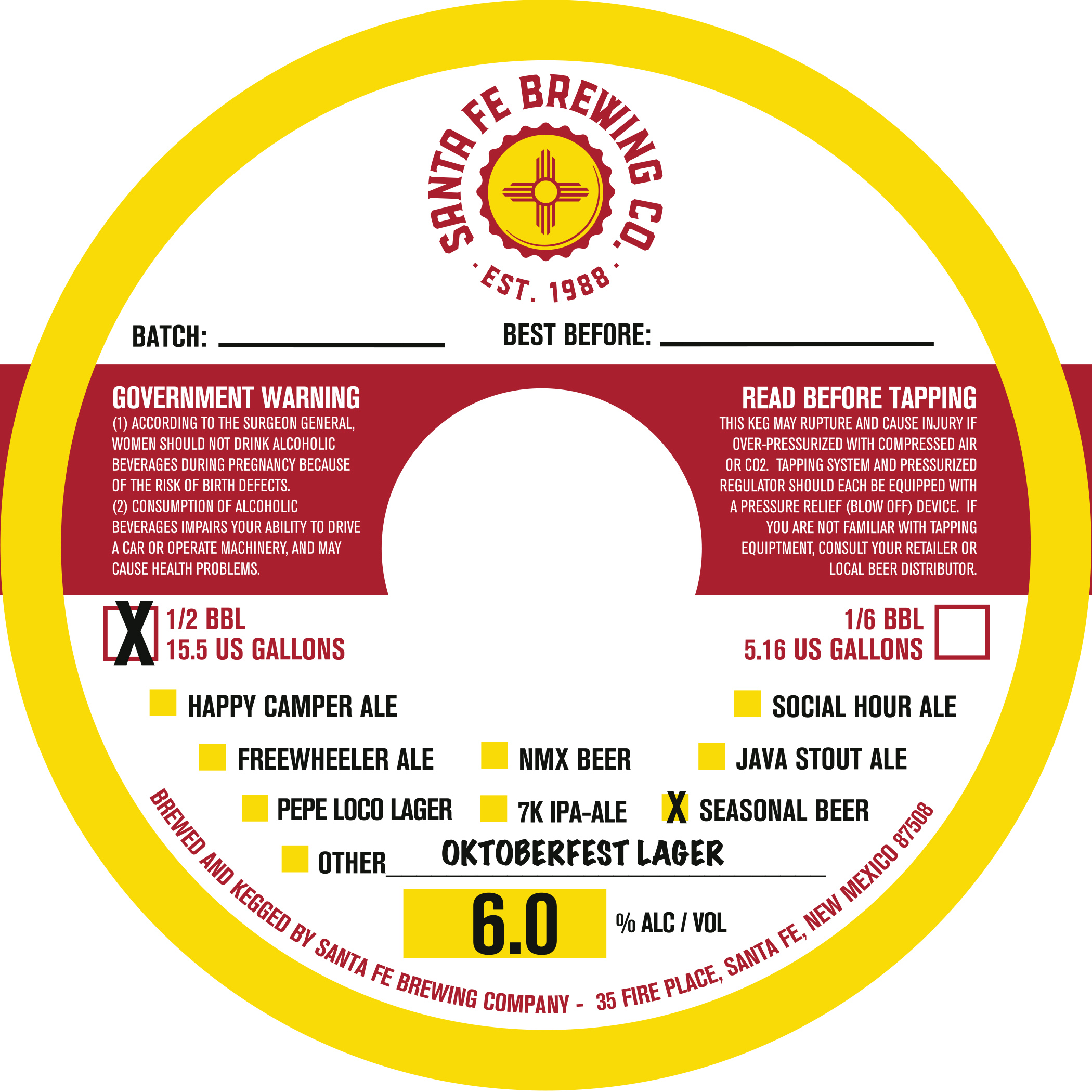 TABC label artwork for Oktoberfest Lager