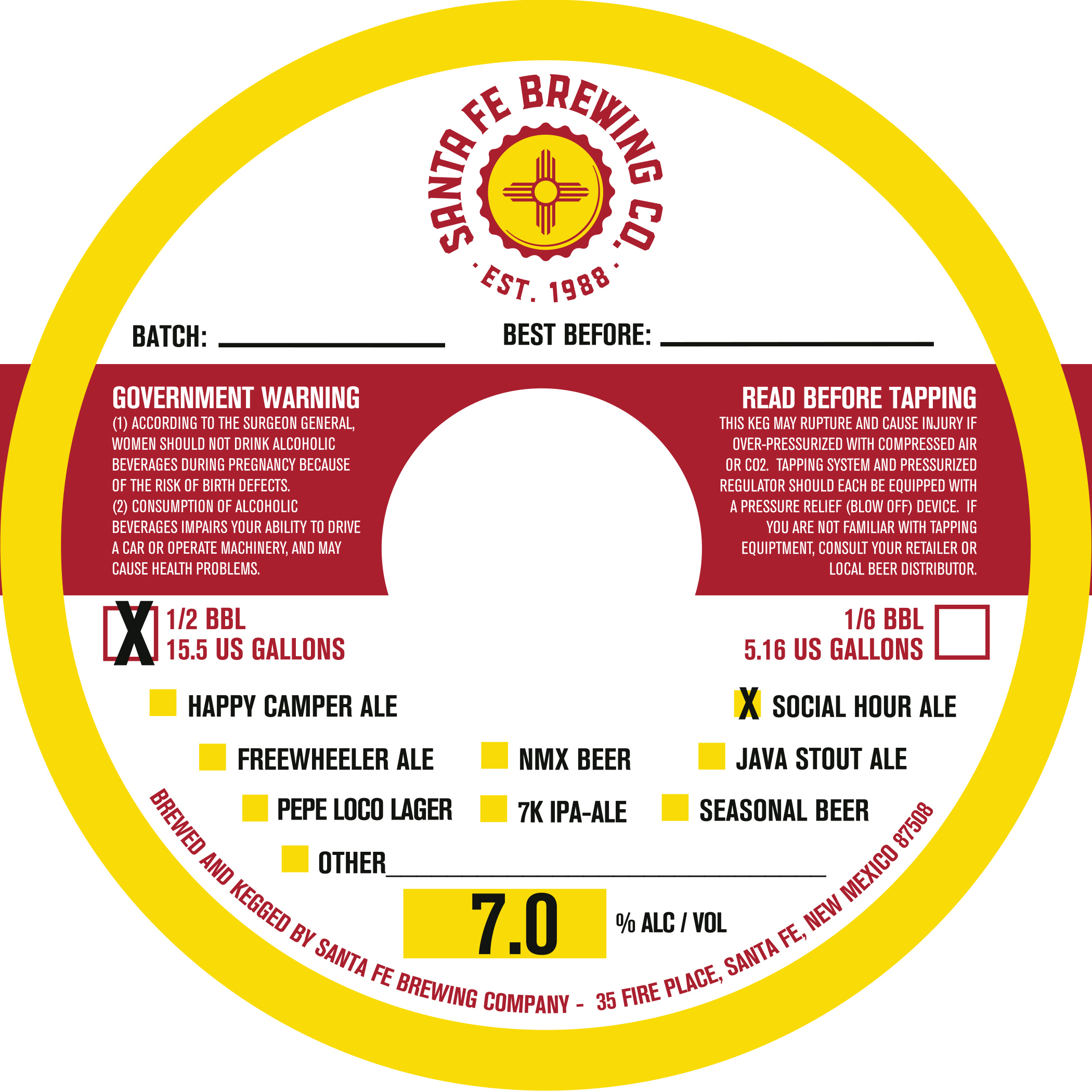 TABC label artwork for Social Hour Ale