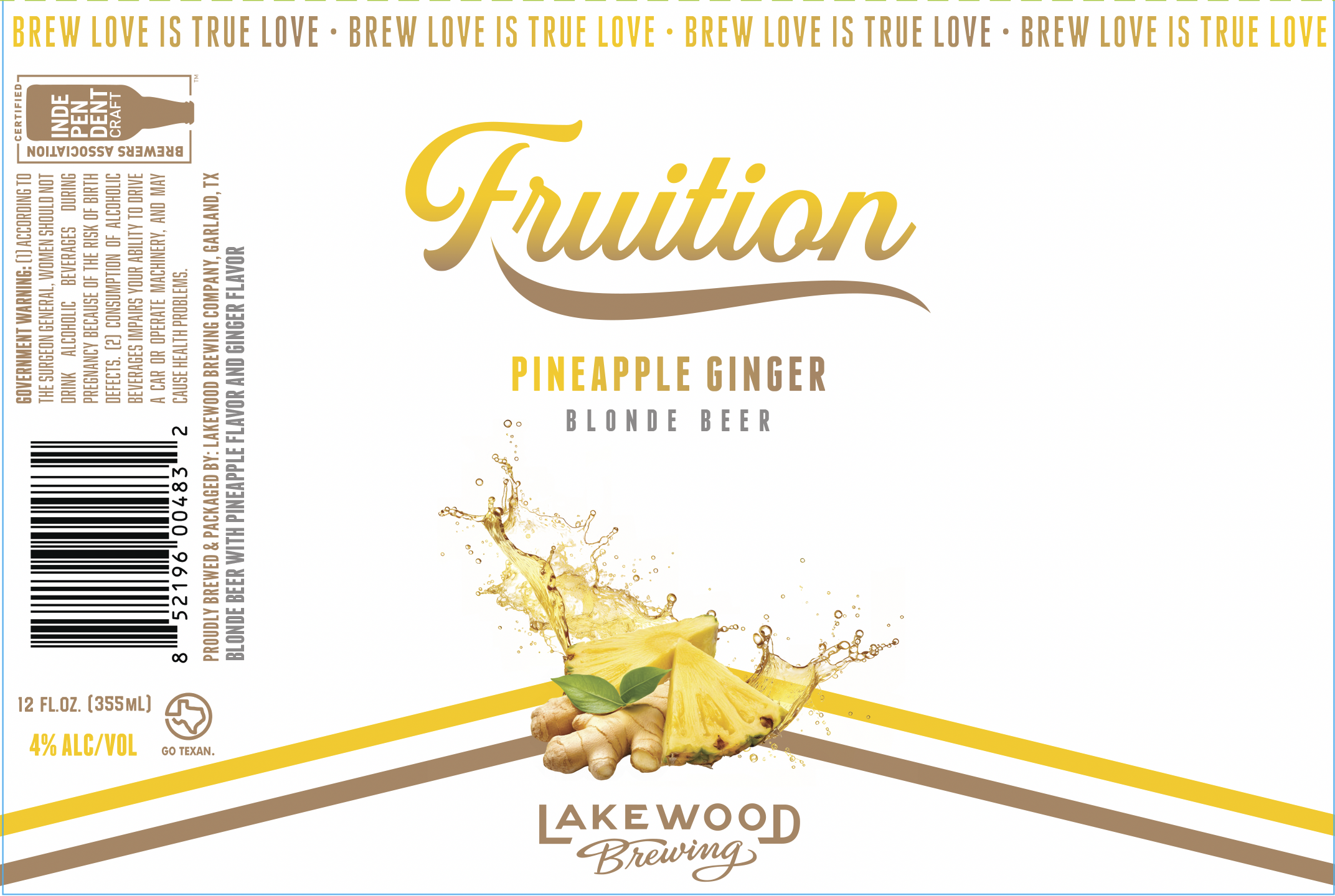 TABC label artwork for Fruition - Pineapple Ginger