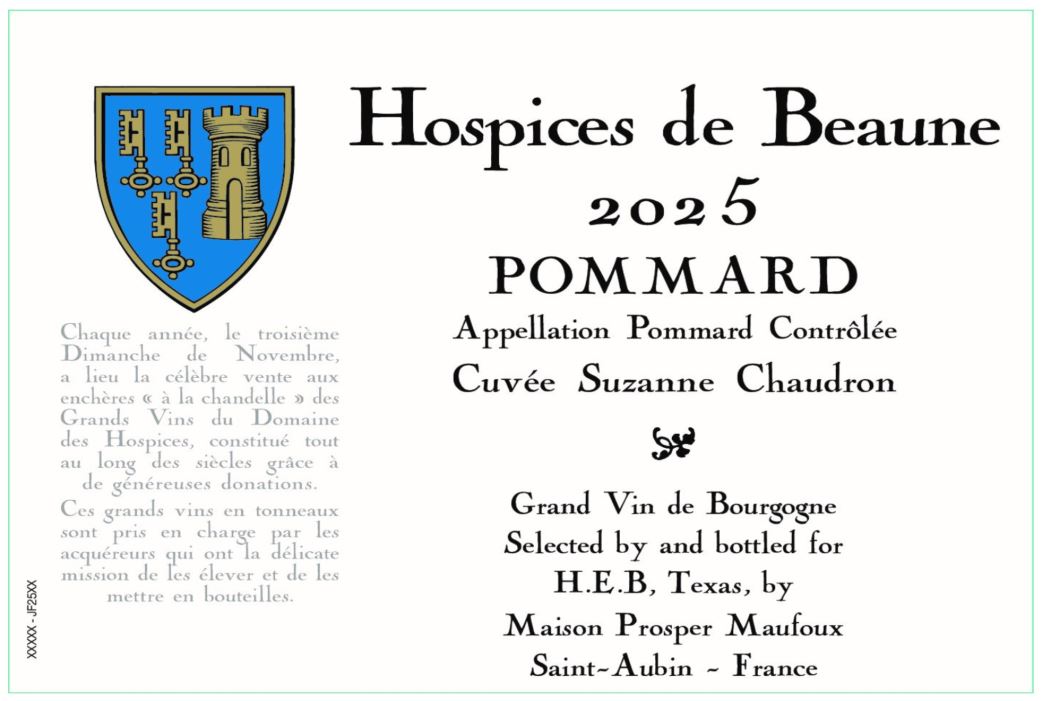 TABC label artwork for HOSPICES DE BEAUNE CUVEE SUZANNE CHAUDRON POMMARD