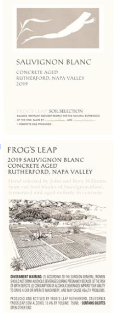 TABC label artwork for Frog's Leap Concrete Aged Sauvignon Blanc