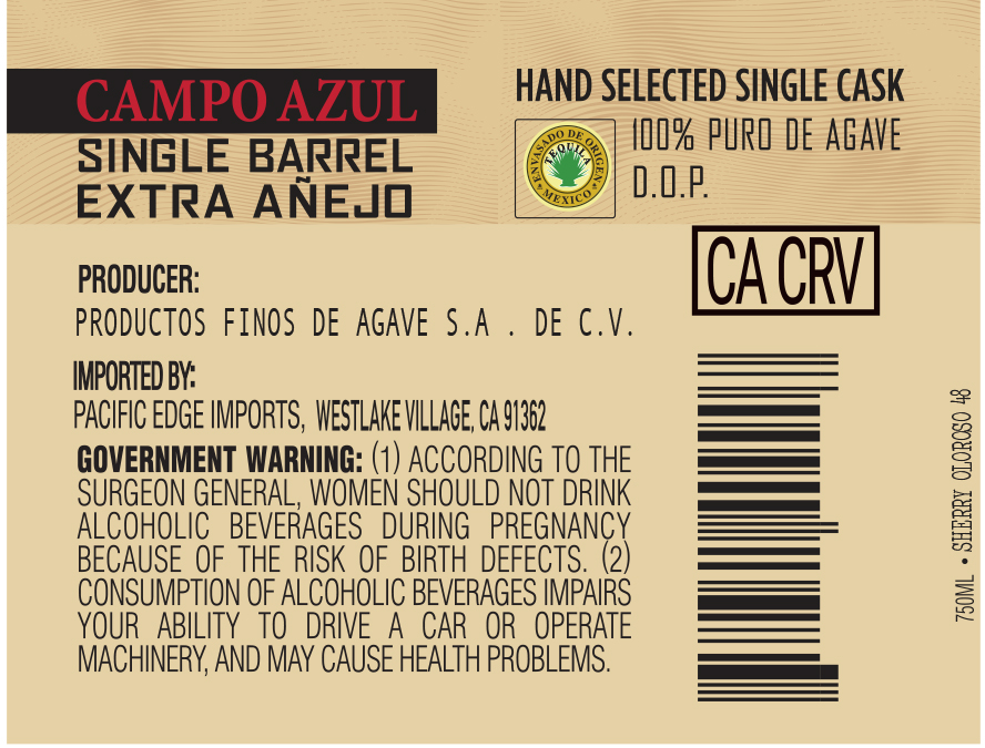 TABC label artwork for Campo Azul Sherry Oloroso Cask