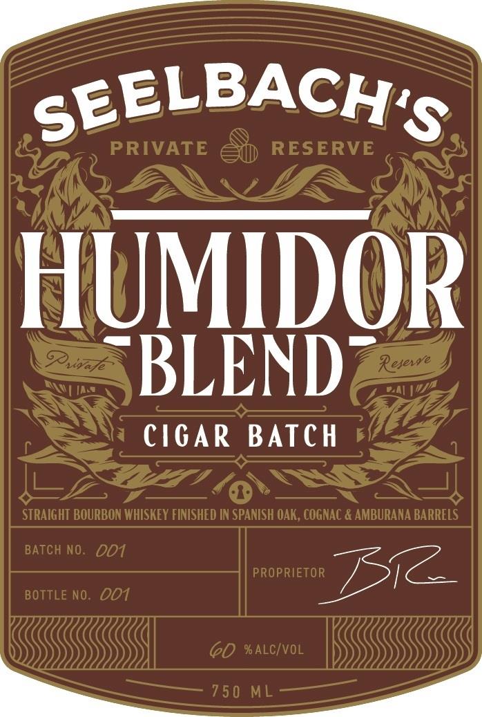 TABC label artwork for Seelbach's Private Reserve, Humidor Blend "Cigar Batch" Bourbon Batch 01