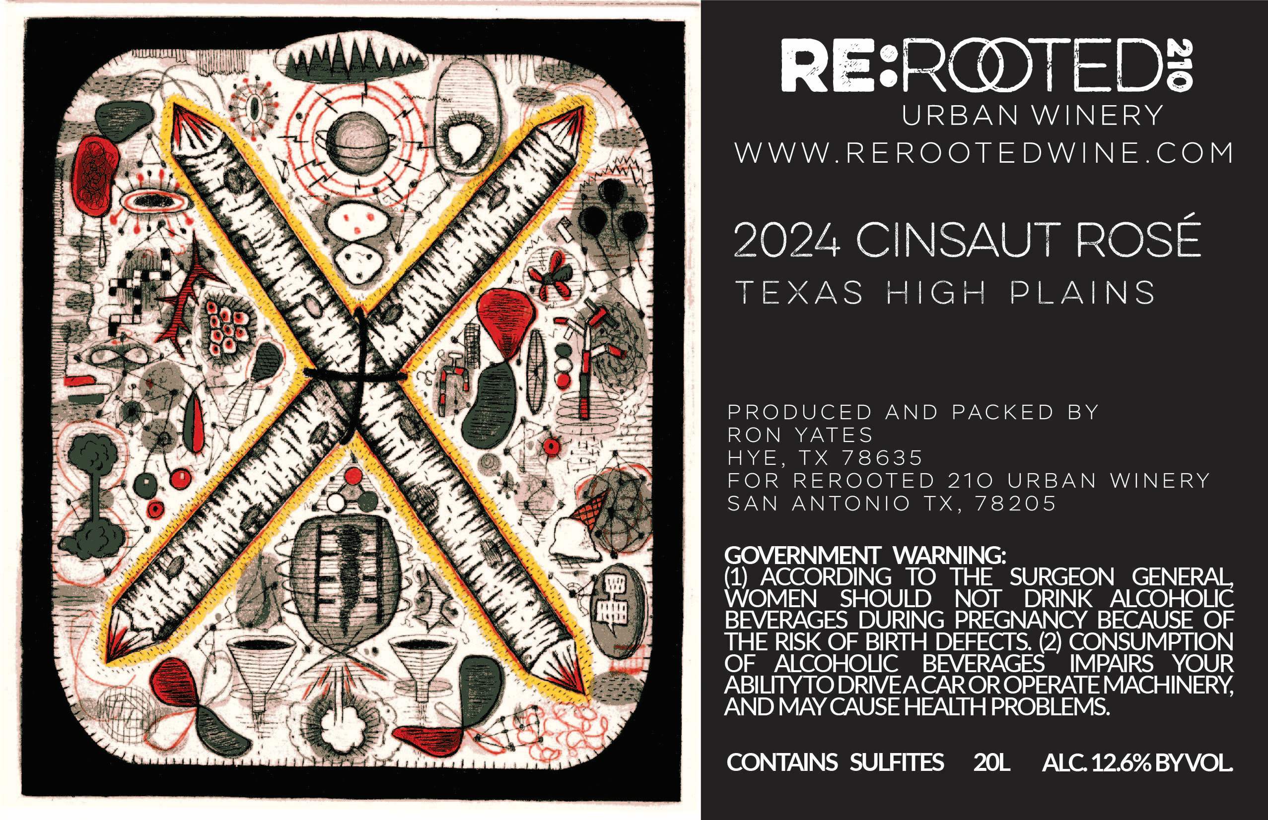 TABC label artwork for Cinsaut Rose