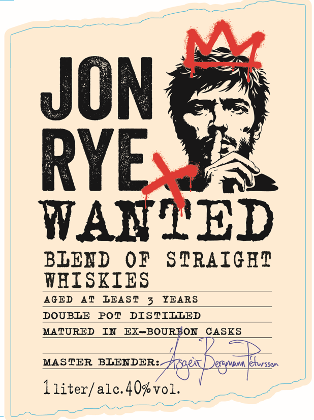 TABC label artwork for Jon Rye Wanted Blend Of Straight Whiskies Aged At Least 3 Years