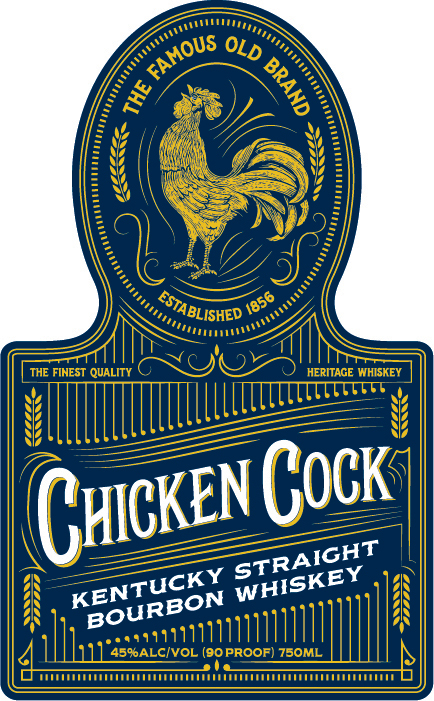 TABC label artwork for Chicken Cock Kentucky Straight Bourbon Whiskey
