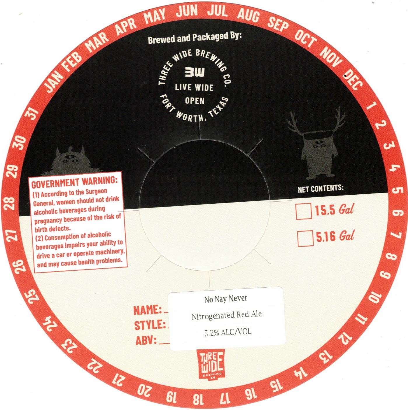 TABC label artwork for No Nay Never
