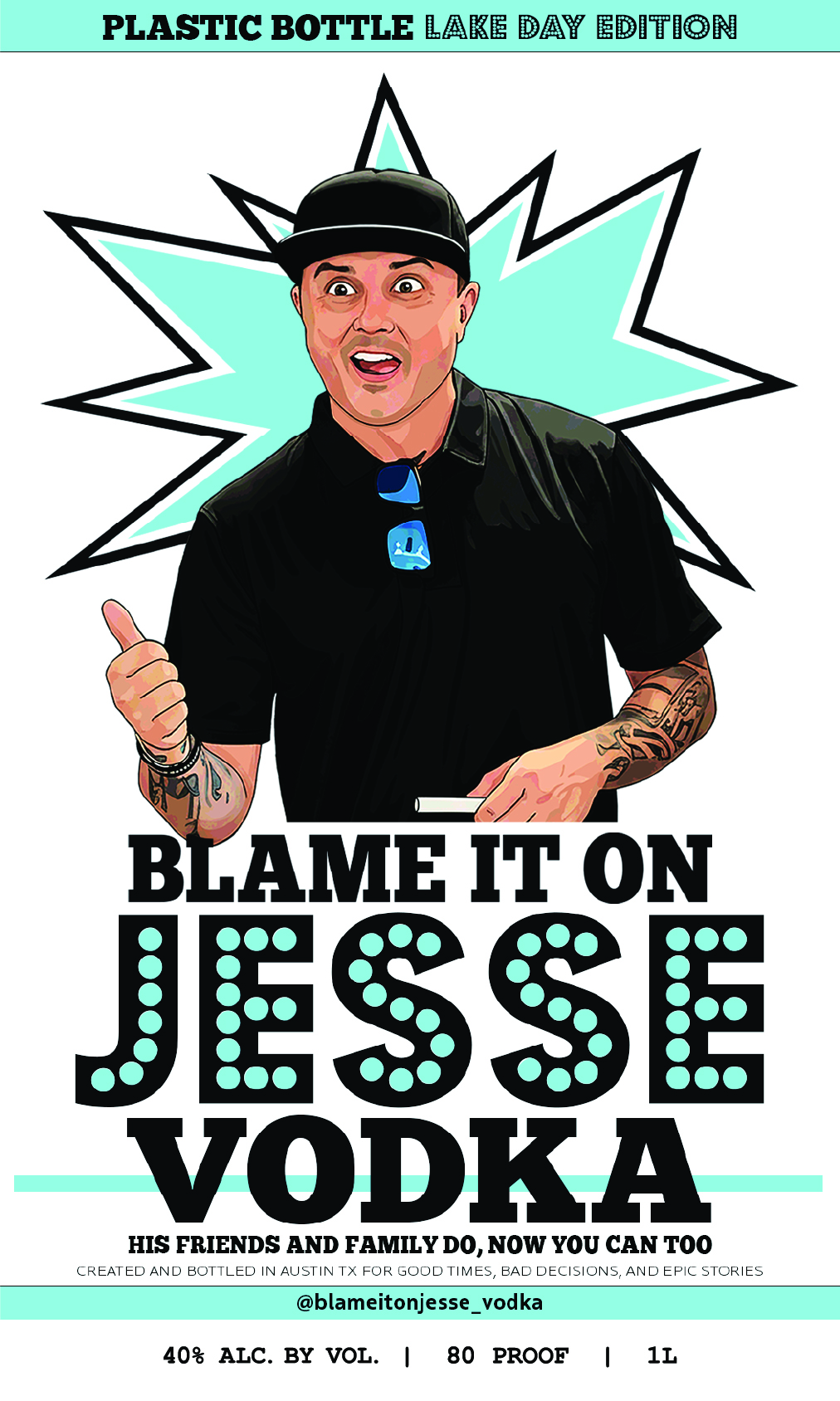 TABC label artwork for Blame It On Jesse Vodka