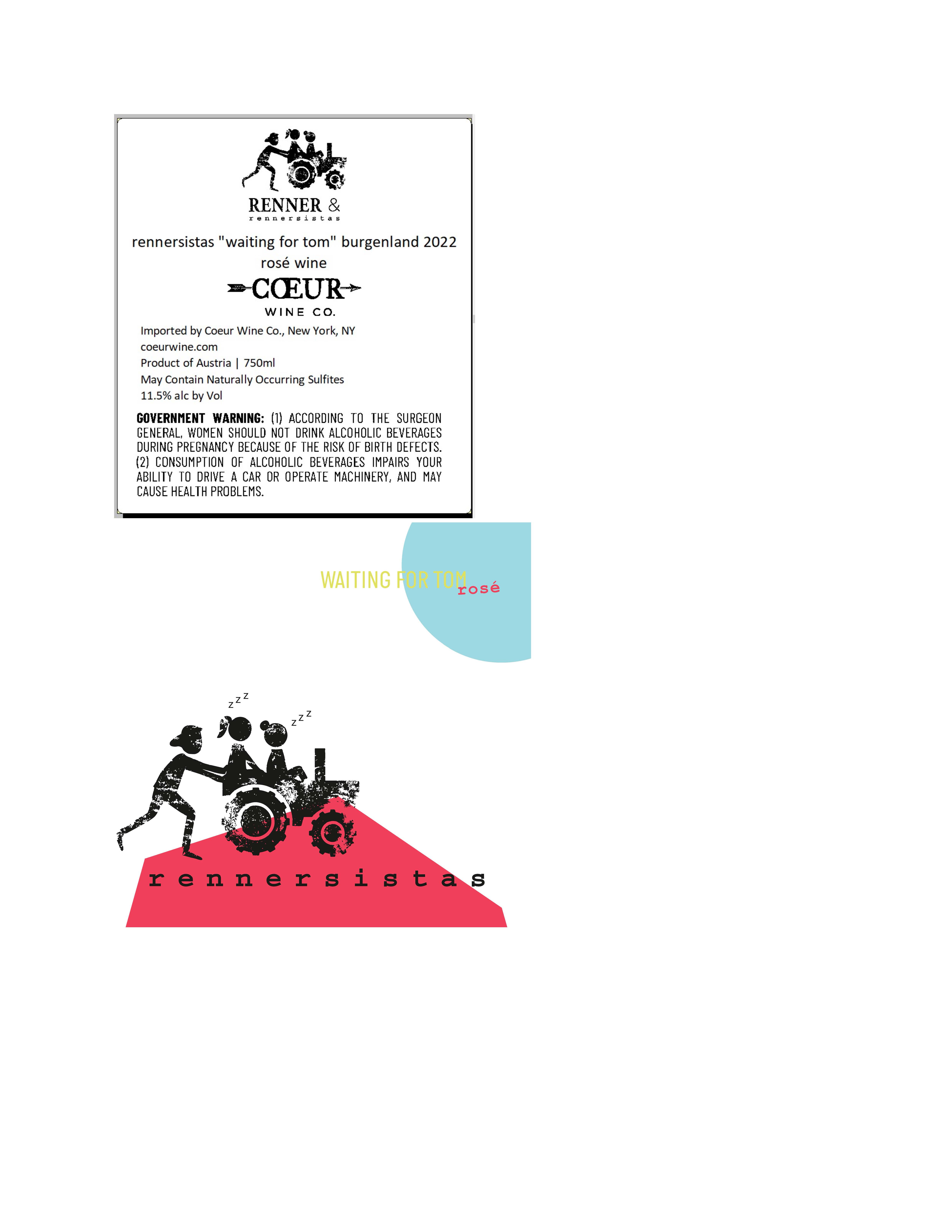 TABC label artwork for Rennersistas Rose 'Waiting for Tom'