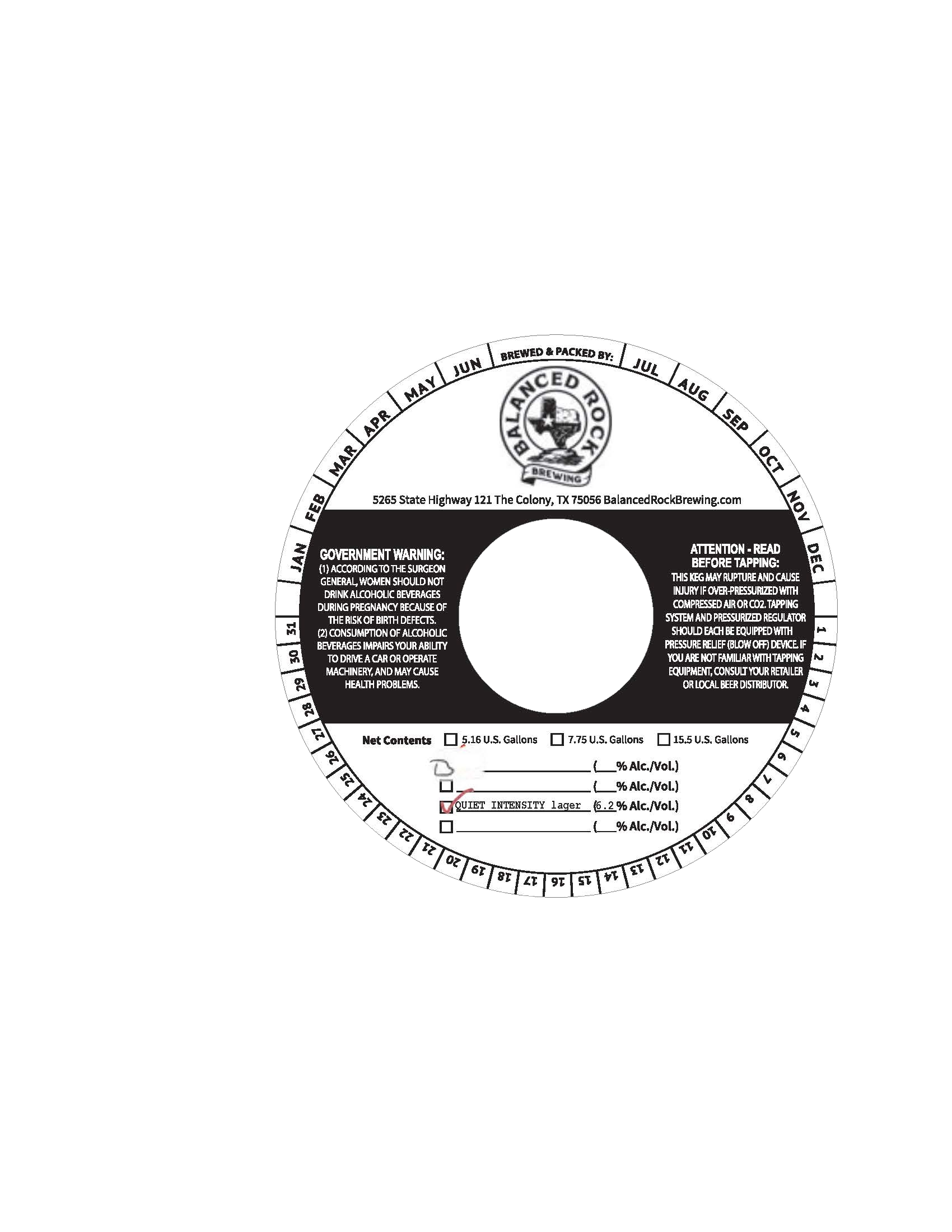 TABC label artwork for Quiet Intensity