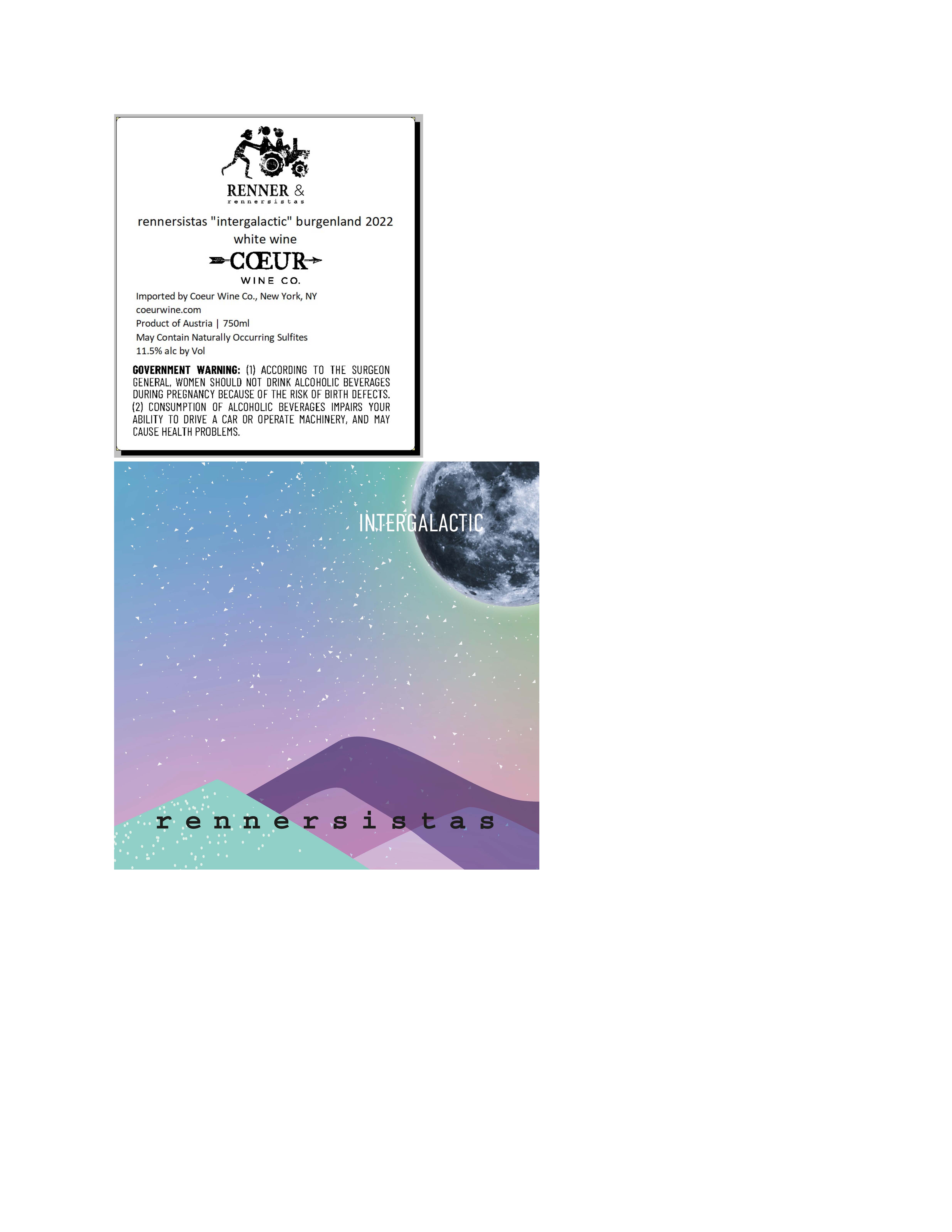 TABC label artwork for Rennersistas White Blend 'Intergalactic'