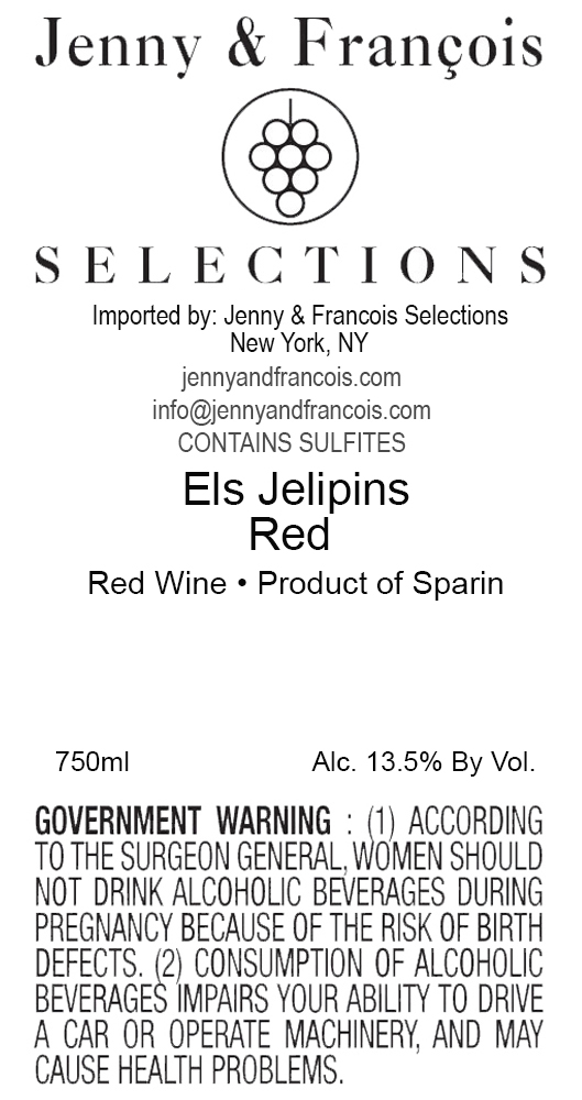 TABC label artwork for ELS JELIPINS RED
