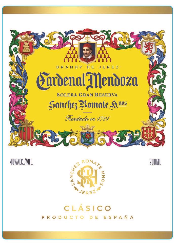 TABC label artwork for Cardenal Mendoza 'Solera Gran Reserva' Brandy