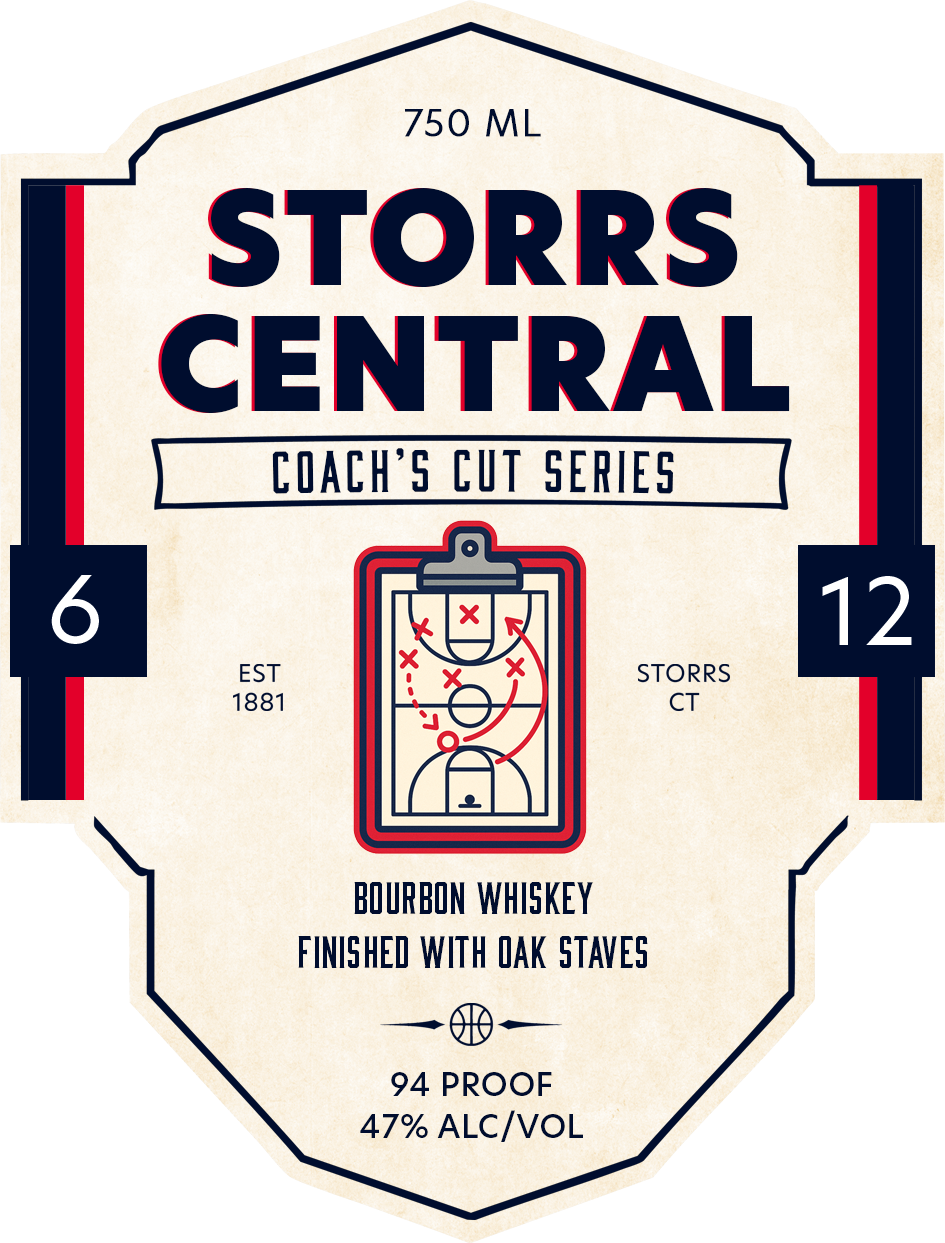 TABC label artwork for Storrs Central Coach's Cut Series Bourbon Whiskey