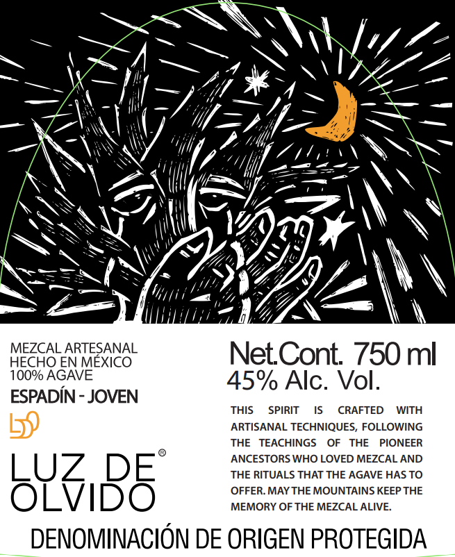 TABC label artwork for Luz De Olvido