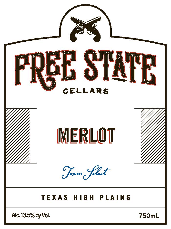 TABC label artwork for Free State Cellars Merlot