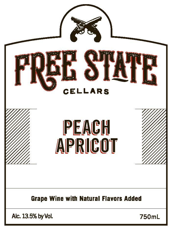 TABC label artwork for Free State Cellars Peach Apricot
