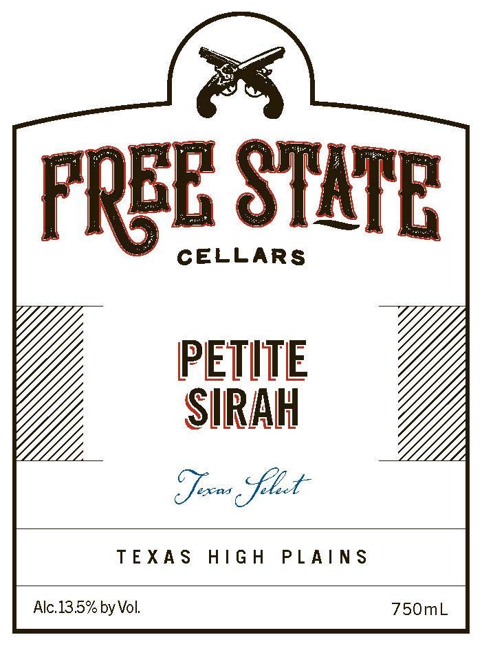 TABC label artwork for Free State Cellars Petite Sirah