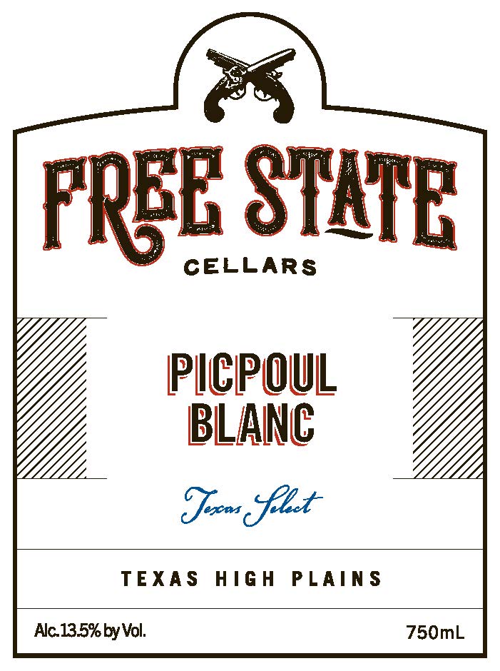 TABC label artwork for Free State Cellars Picpoul Blanc