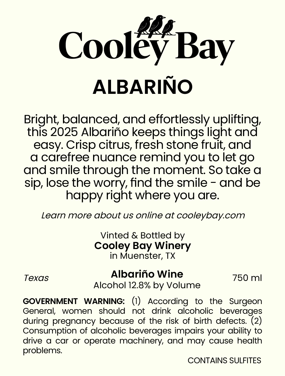 TABC label artwork for Albariño