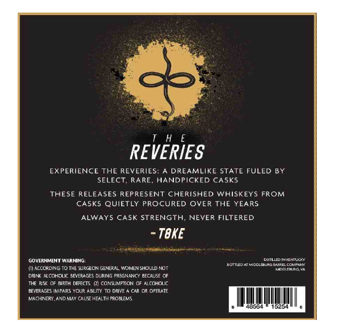TABC label artwork for The Reveries, Single Barrel 16YRS