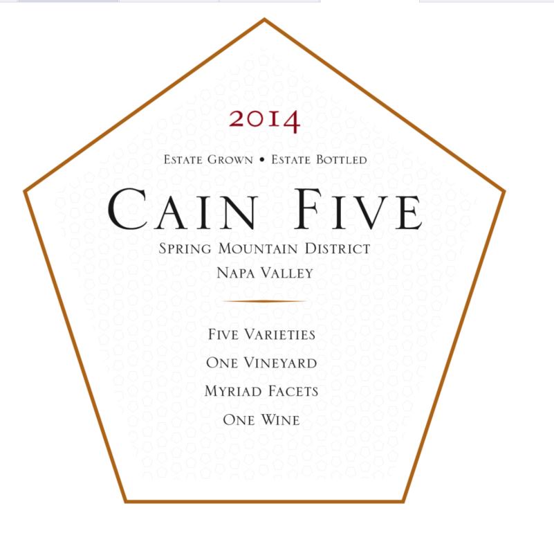 TABC label artwork for CAIN FIVE SPRING MOUNTAIN DISTRICT