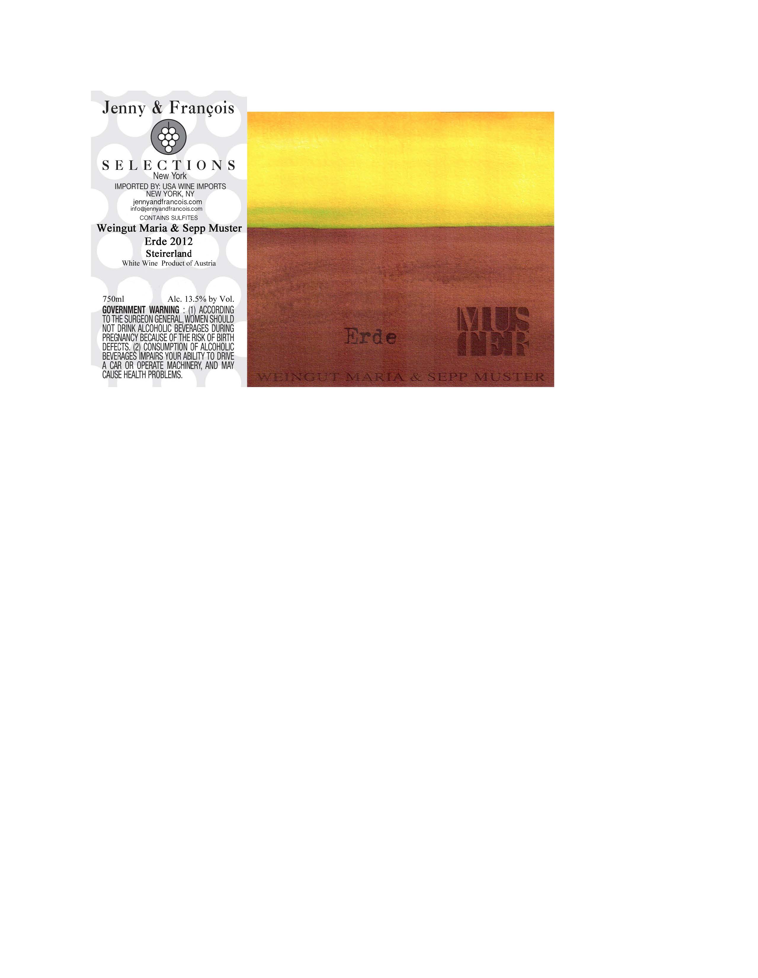 TABC label artwork for Maria and Sepp Muster, Erde