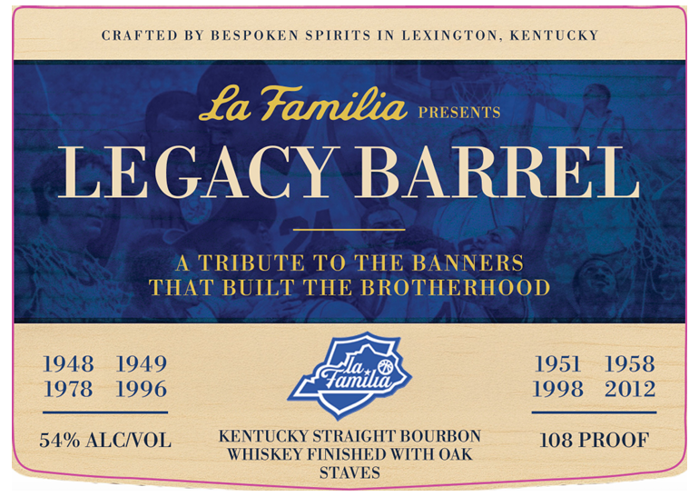 TABC label artwork for Legacy Barrel La Familia Kentucky Straight Bourbon Whiskey