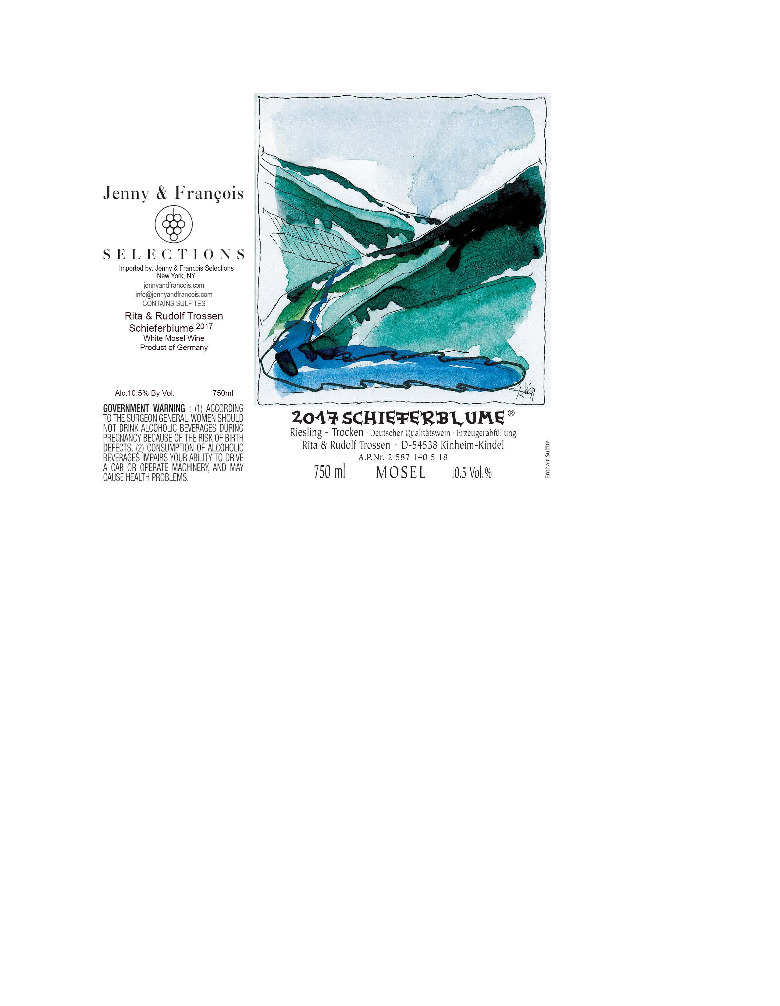 TABC label artwork for Rita & Rudolf Trossen, Schieferblume