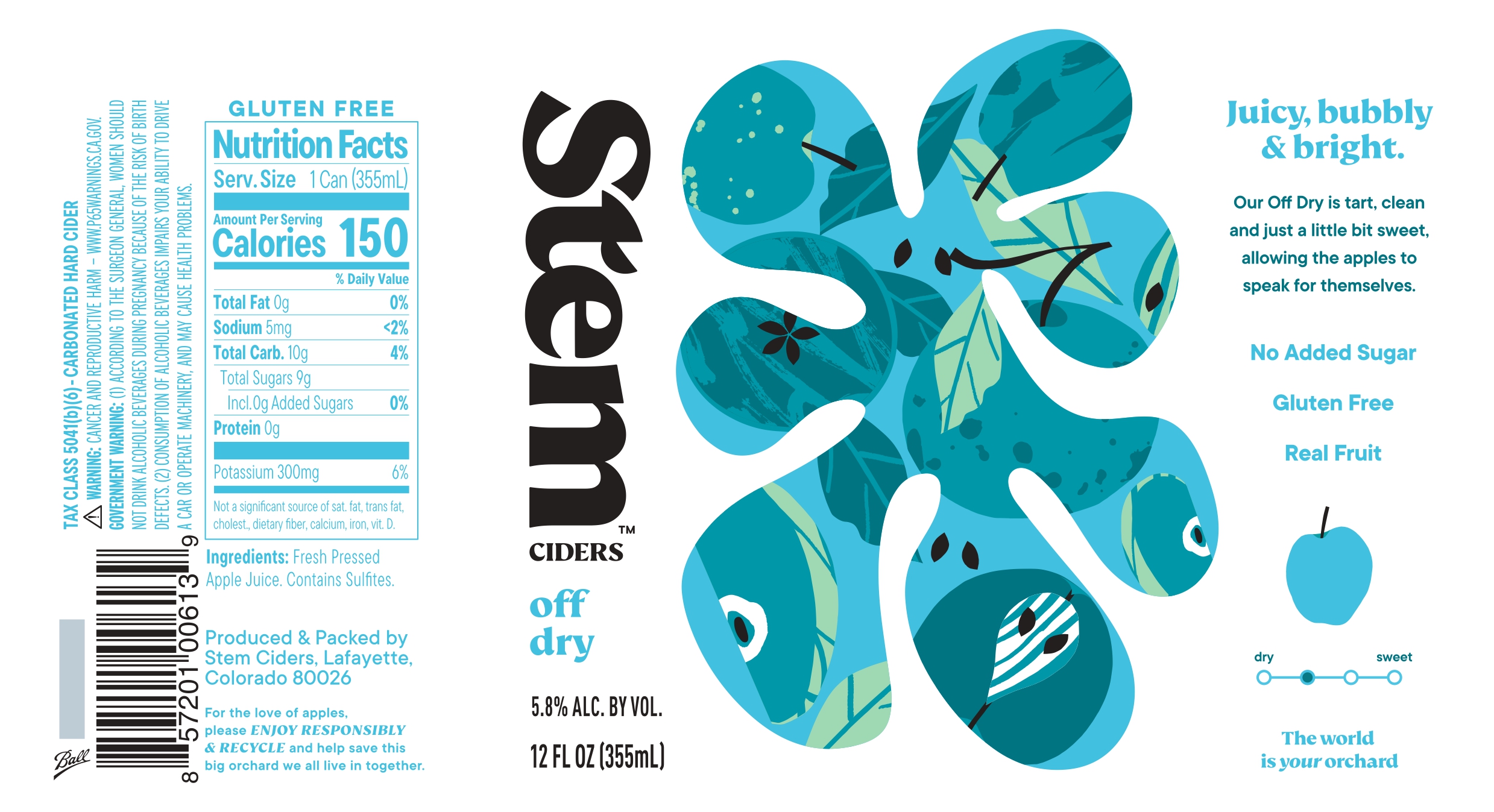 TABC label artwork for Stem Ciders Off Dry