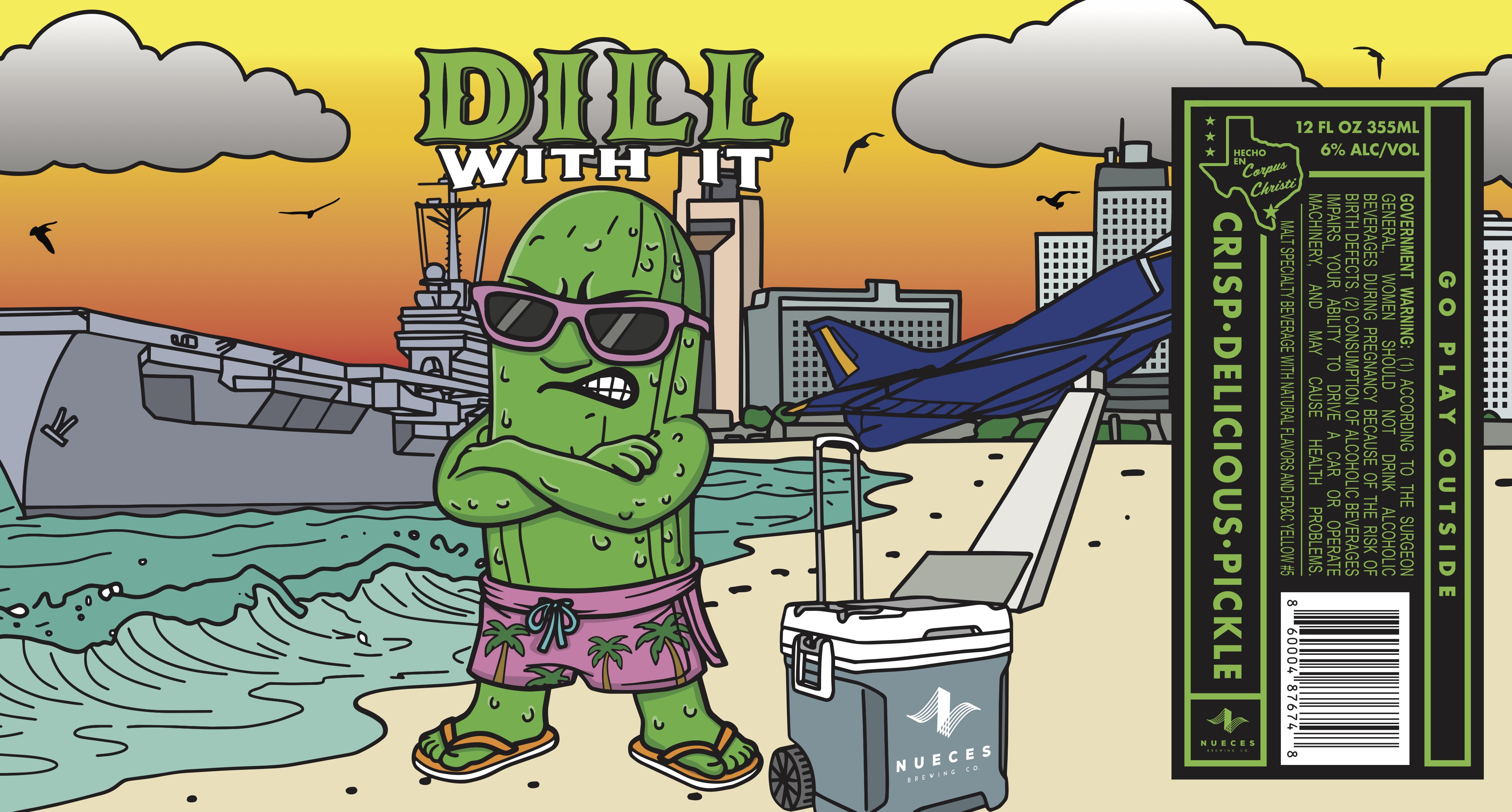 TABC label artwork for Nueces Dill With It