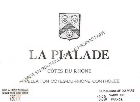 TABC label artwork for CHATEAU RAYAS LA PIALADE