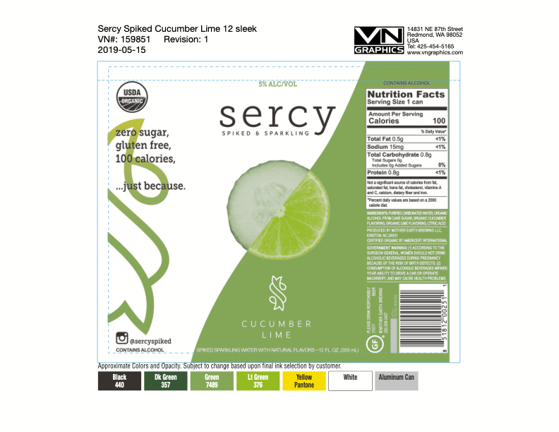 TABC label artwork for Sercy Organic - Cucumber Lime