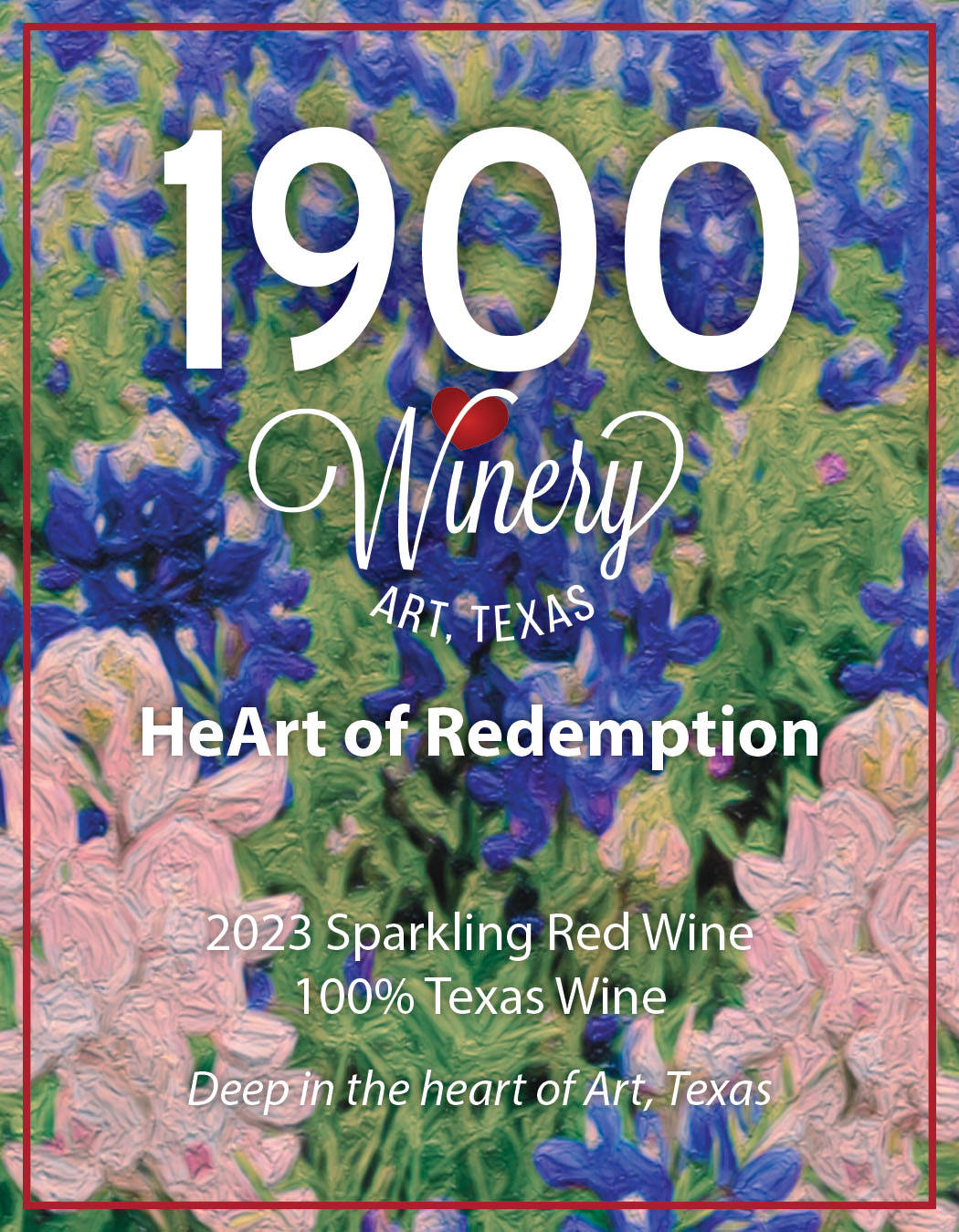 TABC label artwork for 1900 WINERY  HEART OF REDEMPTION SPARKLING RED WINE
