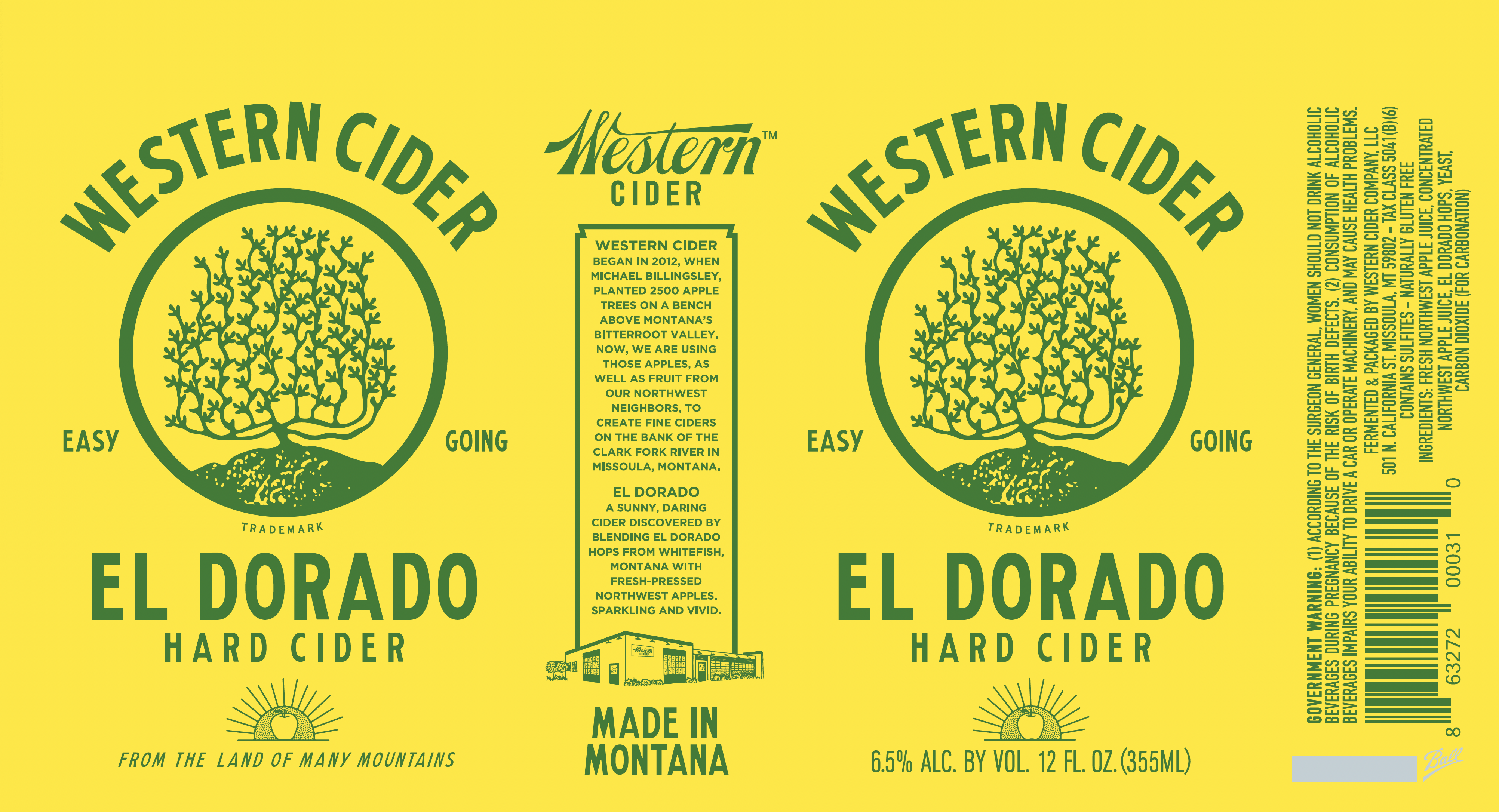 TABC label artwork for WESTERN CIDER EL DORADO HARD CIDER
