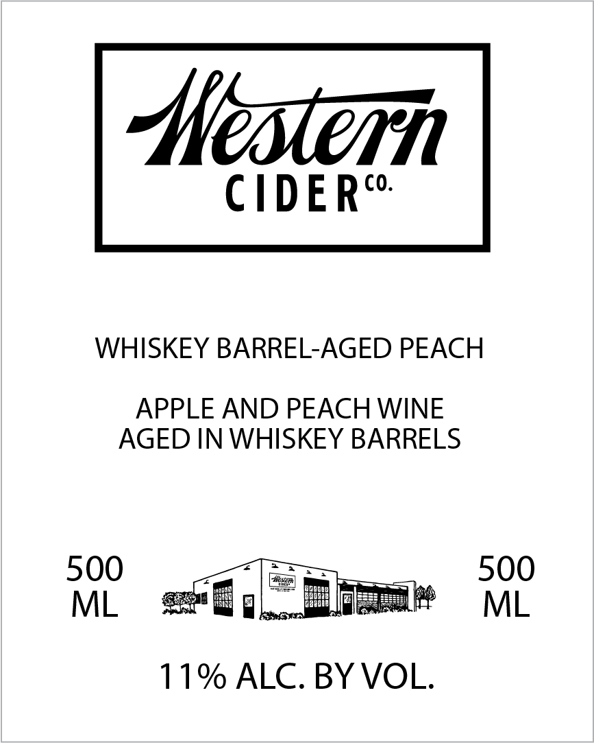 TABC label artwork for WESTERN CIDER WHISKEY BARREL-AGED PEACH