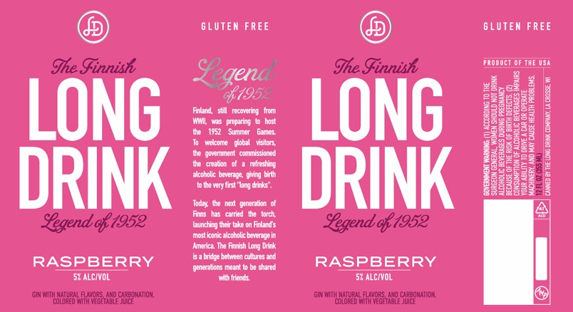 TABC label artwork for LONG DRINK GIN SPECIALTIES RASPBERRY