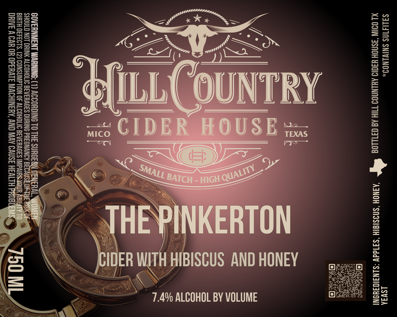 TABC label artwork for Hill County Cider House