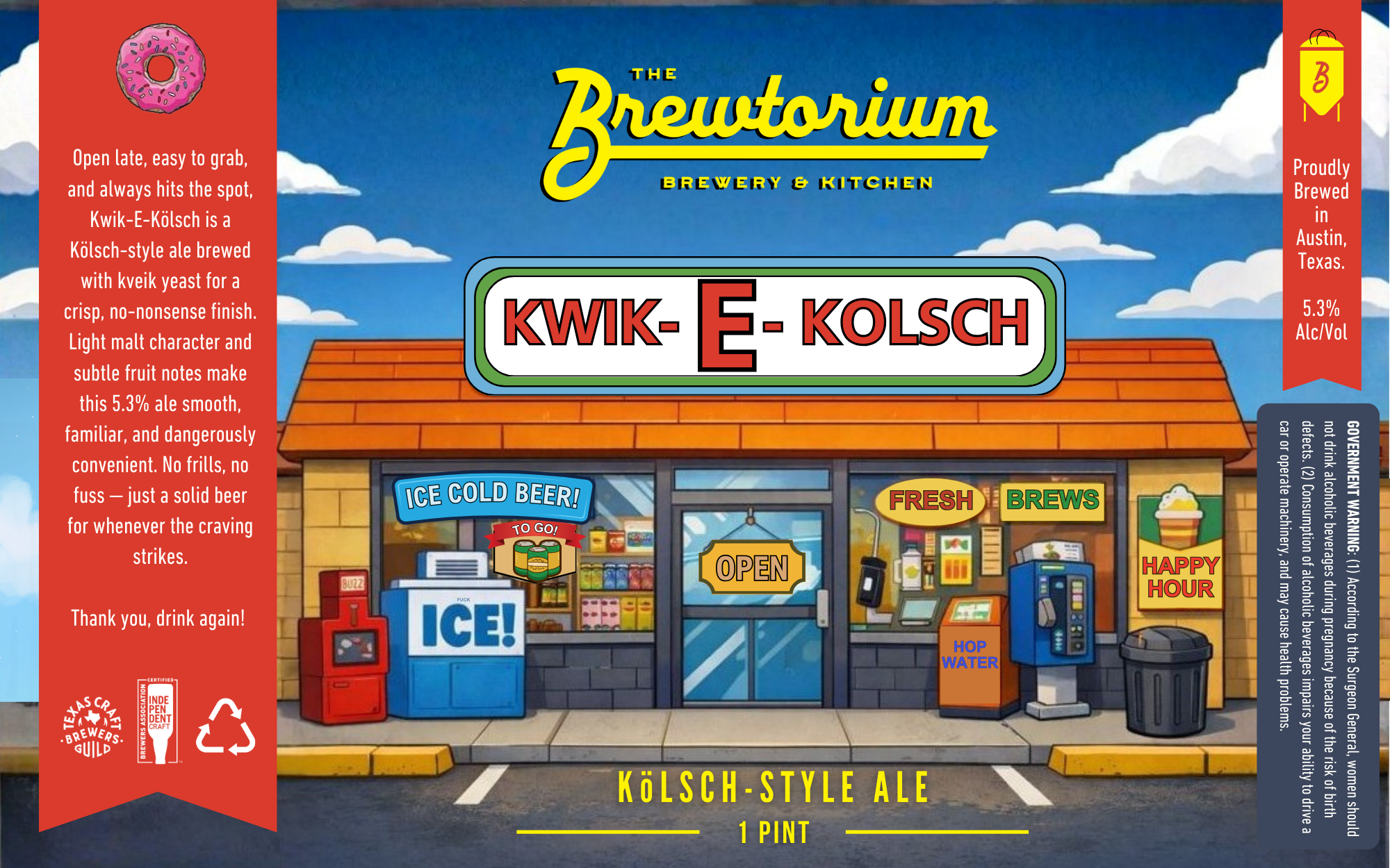 TABC label artwork for Kwik-E-Kolsch